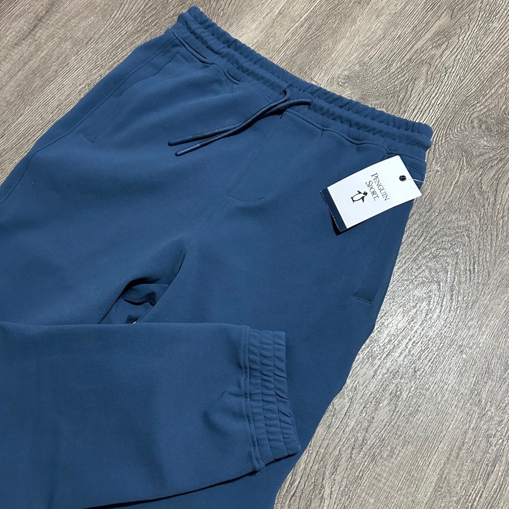 Original Penguin Sport Joggers Small Insignia Blue Drawstring Sweatpants New